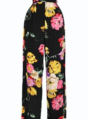 NWT Trashy Diva Lounge Pants - Museum Floral Print - Black Floral - size XL